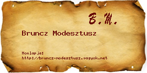 Bruncz Modesztusz névjegykártya